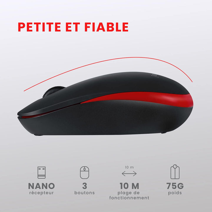 Perixx PERIDUO-712, Ensemble Clavier Souris Mini Sans Fil Pour Windows - 12 Touches Multimédia, Noir