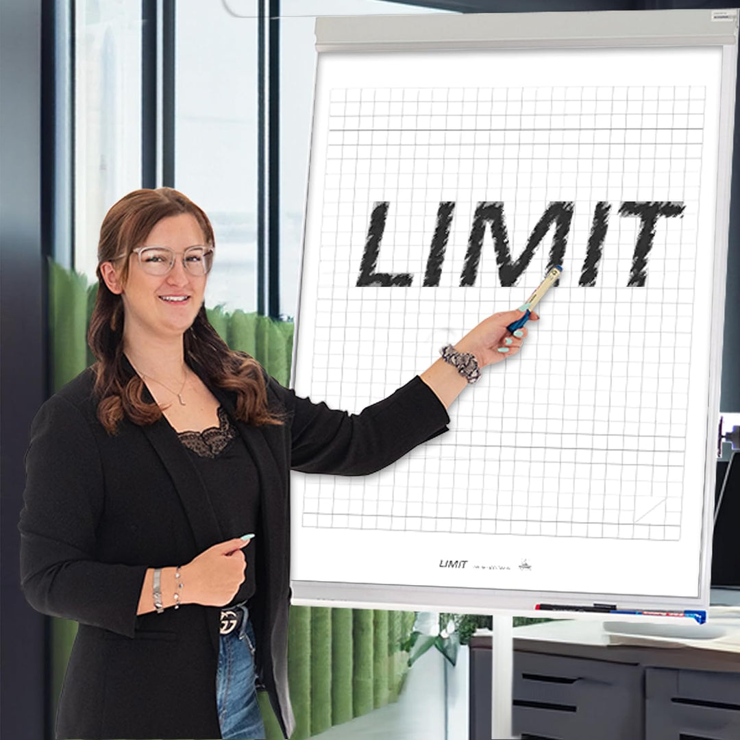 Limit Flipchart Papier, kariert, 20 Blatt je Block, 70 g/m², 5 Stück, Weiss