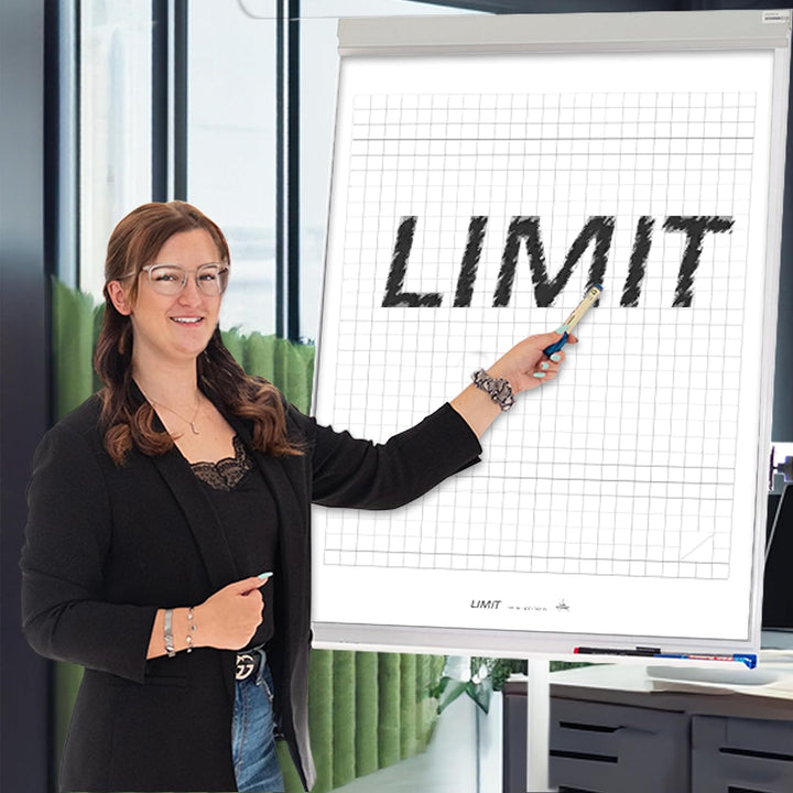 Limit Flipchart Papier, kariert, 20 Blatt je Block, 70 g/m², 5 Stück, Weiss