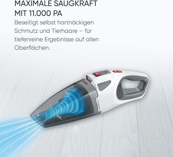 SEVERIN 4-in-1 Akku-Handstaubsauger, kabelloser Handstaubsauger für Autositze, Tierhaare und Flüssig