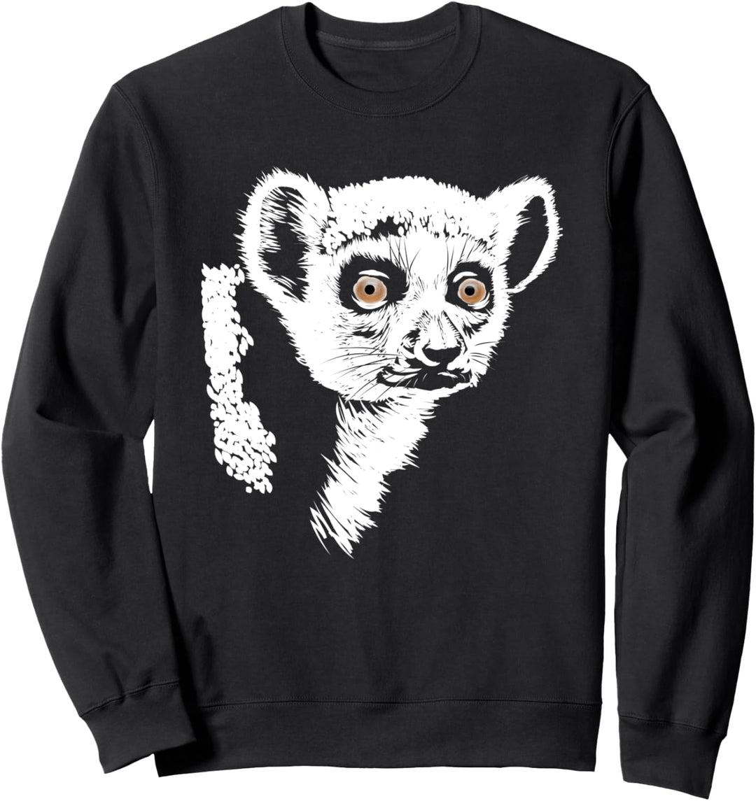 Süsser Ringschwanzlemur handgezeichnete Skizze künstlerisch Sweatshirt