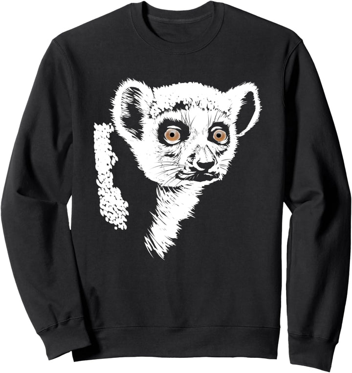 Süsser Ringschwanzlemur handgezeichnete Skizze künstlerisch Sweatshirt