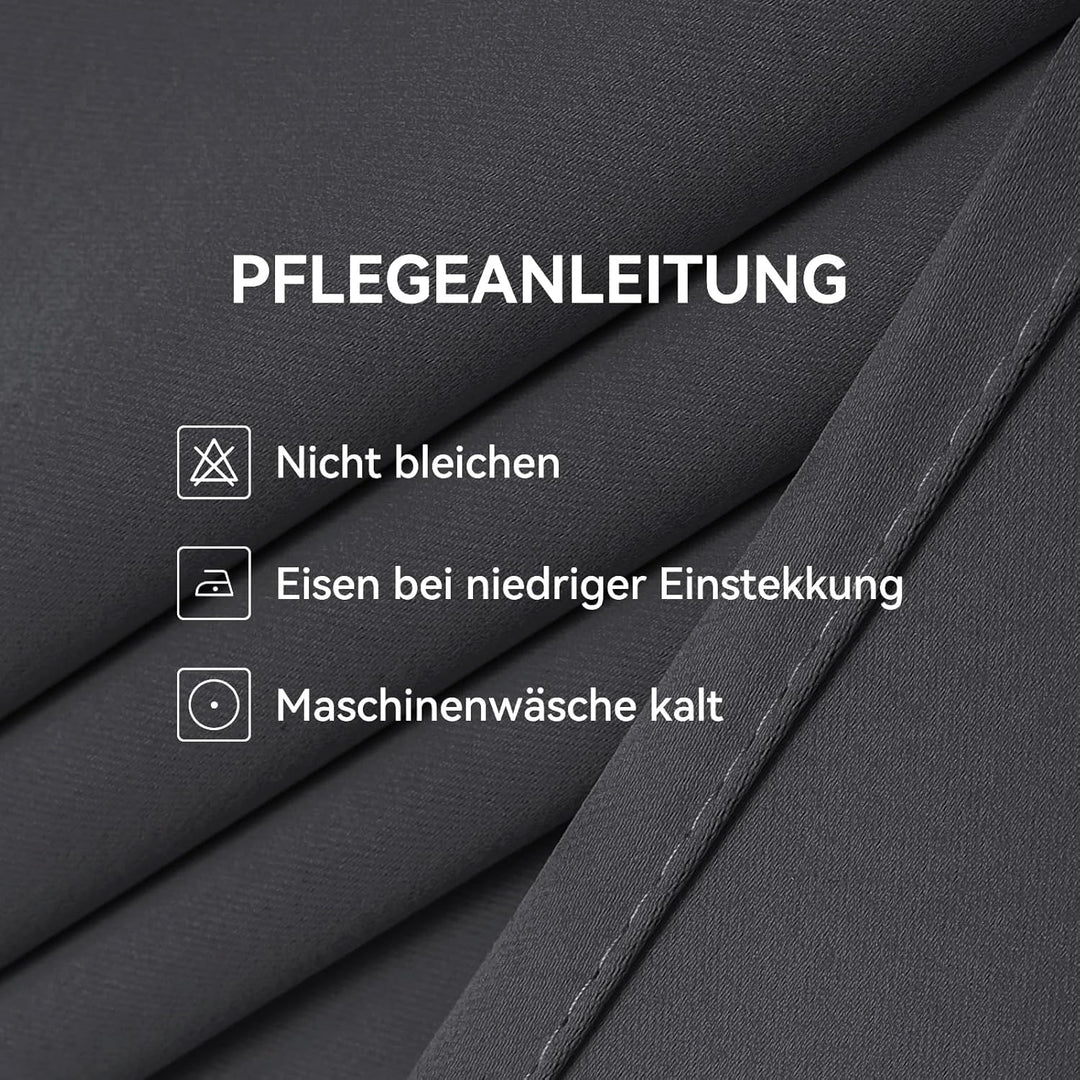 CUCRAF Ösen Kurze Vorhänge Fensterbehandlung Verdunkelungsvorhänge Raumdekoration - H175 x B140cm He