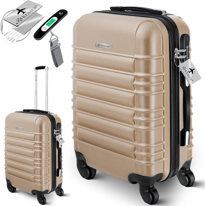 KESSER® Handgepäck Reisekoffer Hartschalen-Koffer Inkl. Kofferwaage + Gepäckanhänger Trolley Gepäck