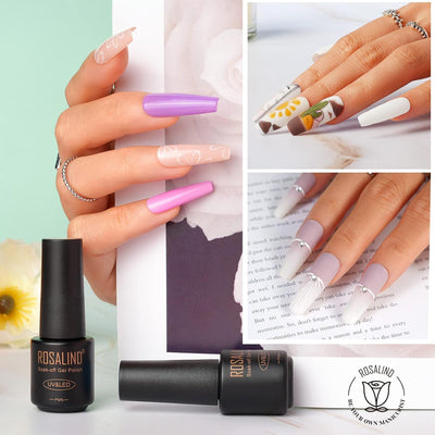 ROSALIND UV Nagellack Set, 35+3 Stück Gel Nagellack Shellac Nagellack Pastell Schwarz weiss Farbgel