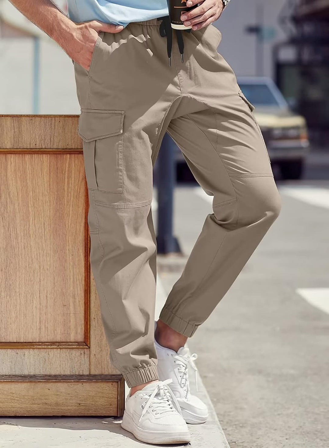 Elegancity Cargohose Herren Chino Hose mit 6 Taschen Cargo Hose Stretch Jogginghose für Männer mit B