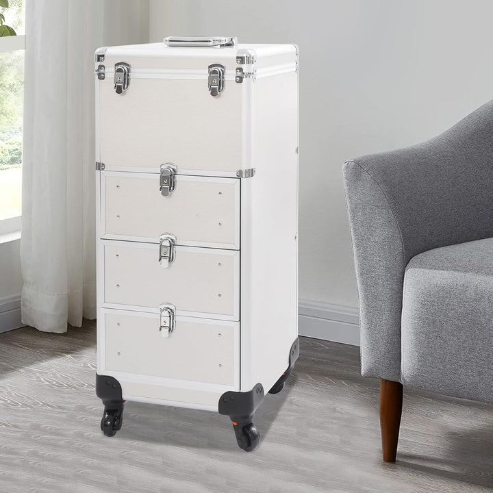 Kosmetikkoffer Rollbarer Schminkkoffer Salonwagen Professionell Makeup-Organizer Kosmetik Trolley Ma