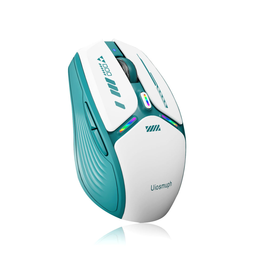 Uiosmuph G19 Bluetooth Maus, LED Bluetooth Funkmaus (Tri-Mode: BT 5.1/5.0+2.4G), Batteriestand sicht