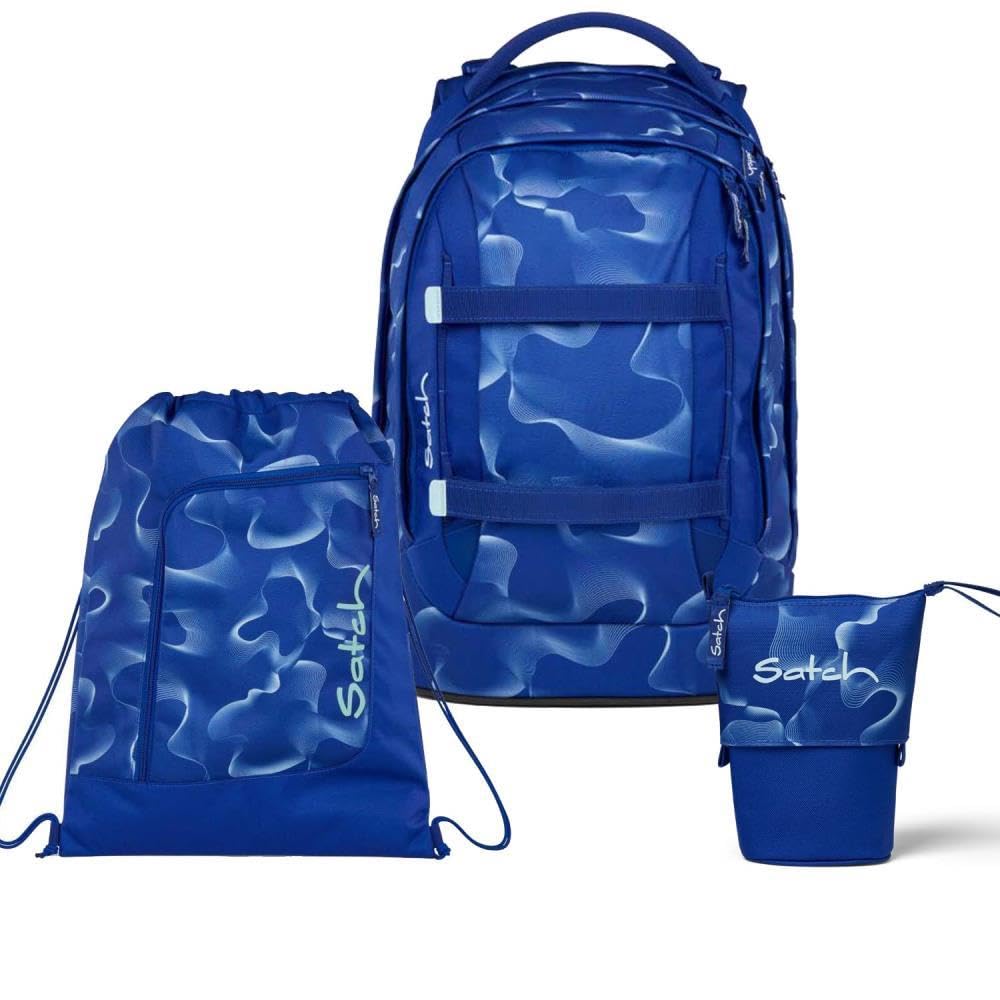 Satch Pack Pencil Slider Light Edition Schulrucksack Set 3tlg. inkl. Sportbeutel (Vibrant Blue), Vib