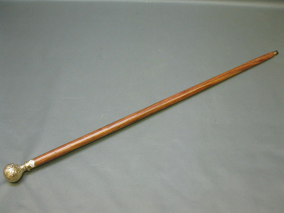 Gehstock Spazierstock Wanderstock Edelholz Messing Knauf Kapitänsstock 94cm M152 Walking Stick