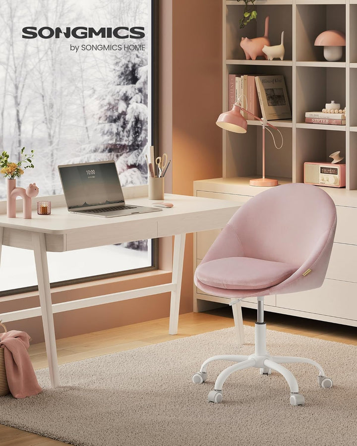 SONGMICS Homeoffice Stuhl, Drehstuhl aus Samt, Schreibtischstuhl, Schaumstoffpolsterung, höhenverste