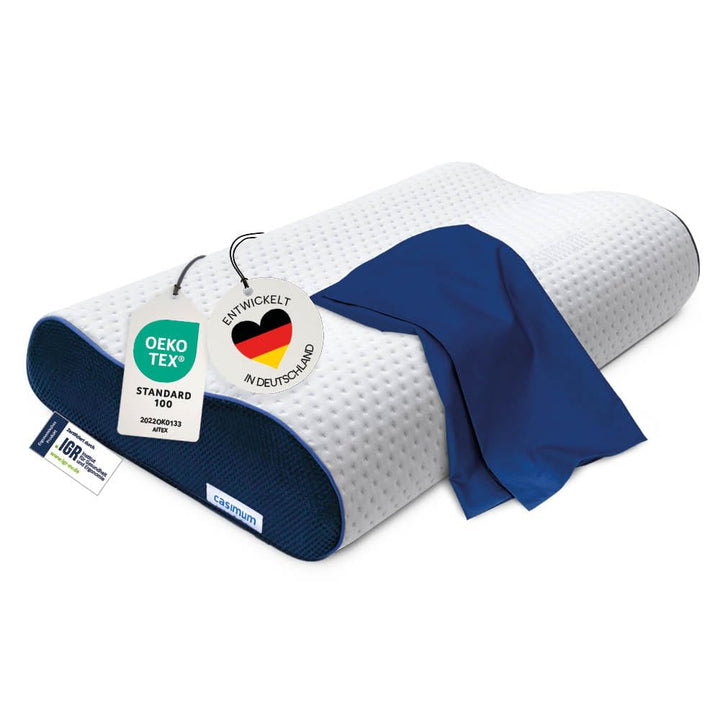 casimum Orthopädisches Nackenstützkissen Memory Foam - Höhenverstellbares Nackenkissen entlastet Kop