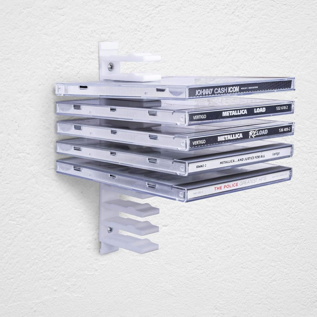 Mobilefox Floating Wandhalterung Modular Halterung Träger Weiss passend für Musik CD Hüllen, Weiss