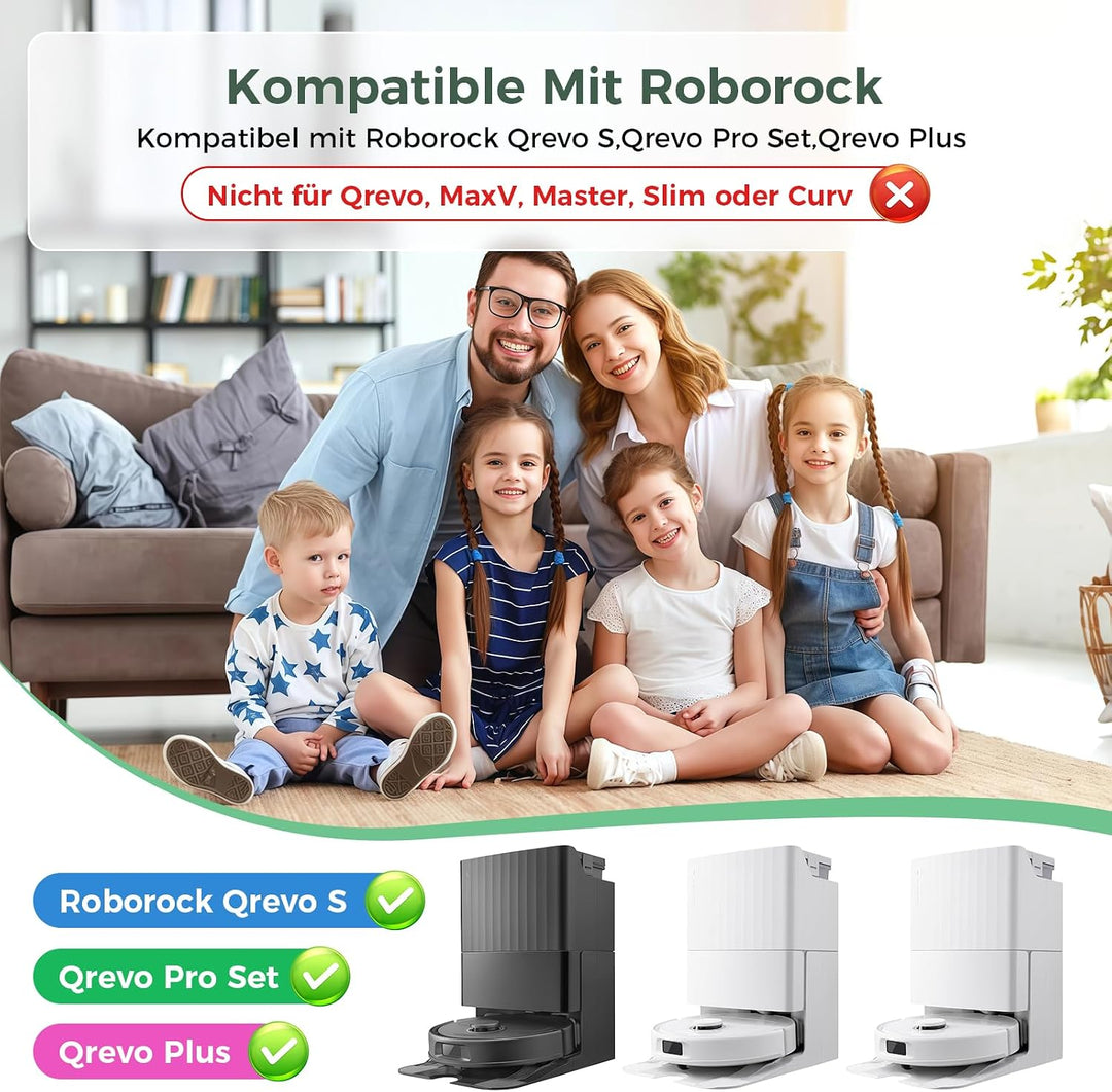 25 Stück Zubehör für Roborock Qrevo Pro/Qrevo S/Qrveo MaxV Saugroboter | mit 1 Hauptbürsten, 6 Staub