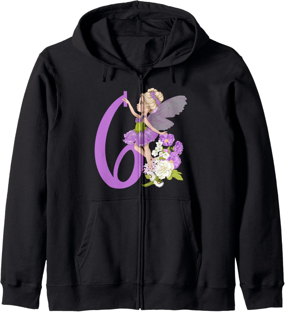 6. Geburtstag Fee Mädchen Blumenfee Feen Feenfee Kapuzenjacke