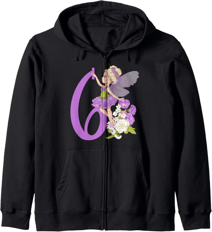 6. Geburtstag Fee Mädchen Blumenfee Feen Feenfee Kapuzenjacke