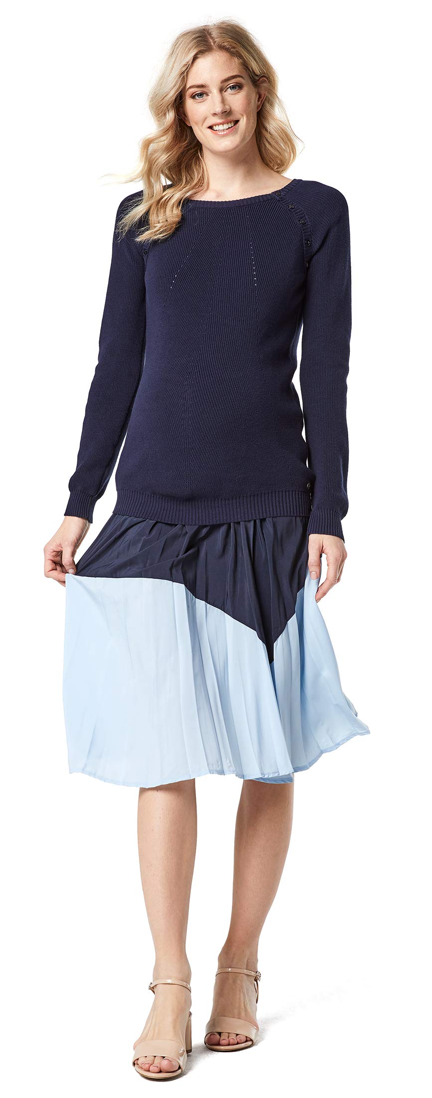 ESPRIT Maternity Damen Skirt WVN UTB Umstandsrock 44 Mehrfarbig (Night Blue 486), 44 Mehrfarbig (Nig