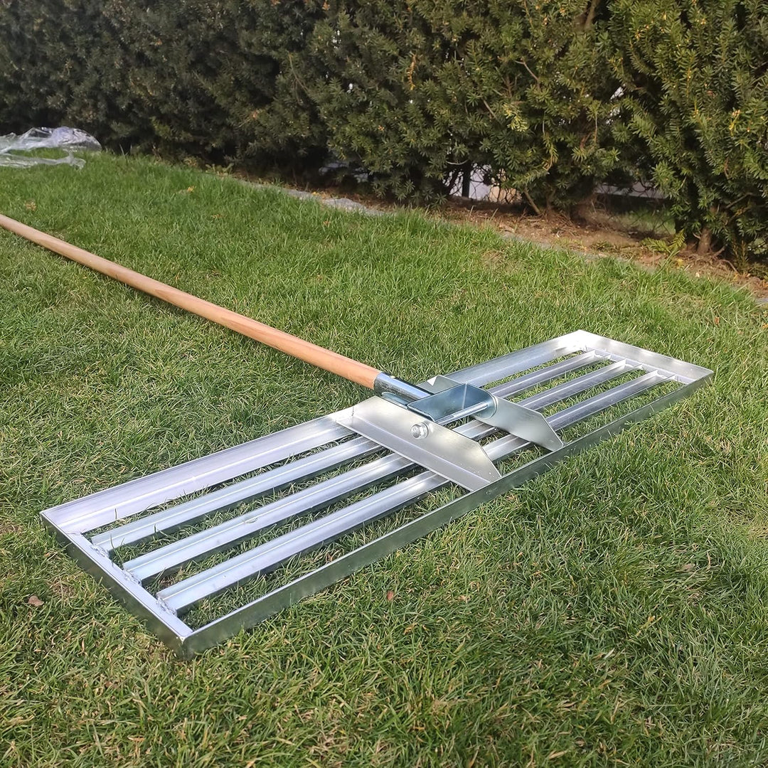 SattesGrün Profi XXL 100cm Rasenrakel Rakel zum Sanden Abziehen Levelingrake Flächenebner Leveler La