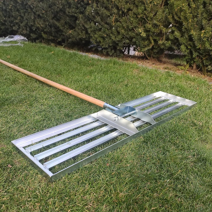 SattesGrün Profi XXL 100cm Rasenrakel Rakel zum Sanden Abziehen Levelingrake Flächenebner Leveler La