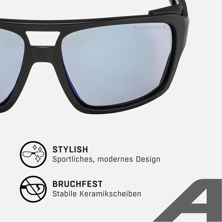 ALPINA SKYWALSH V - Selbsttönende, Bruchfeste & Beschlagfreie Sport- & Fahrradbrille Mit 100% UV-Sch