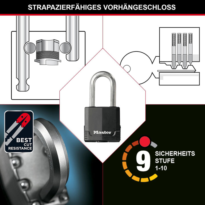 MASTER LOCK Hochleistungsvorhängeschloss [Schlüssel] [Beschichteter laminierter Stahl] [Wetterfest]