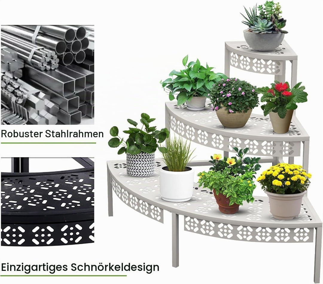 3 Stufen Metall Blumentreppe, Pflanzentreppe Blumenbank, Pflanzenregal Blumenregal, Pflanzenständer