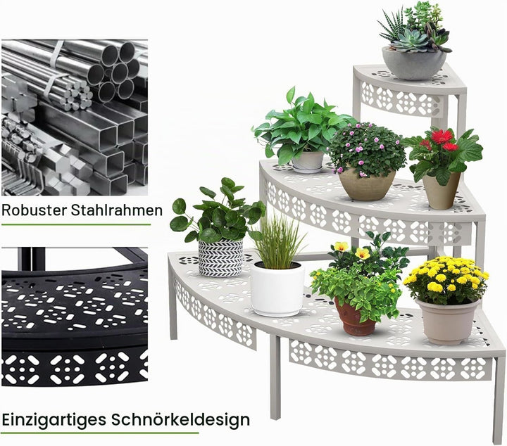 3 Stufen Metall Blumentreppe, Pflanzentreppe Blumenbank, Pflanzenregal Blumenregal, Pflanzenständer