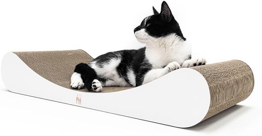 Petrebels Kratzpappe Lily 75, Katzen Kratzbrett aus sehr stabilem Karton, Kratzkarton 75 x 31 x 13 c