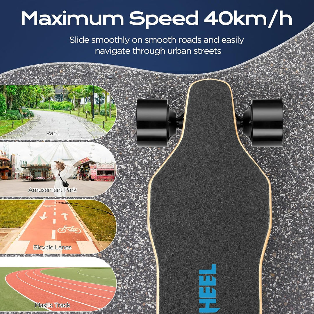Hochleistungs-Elektro-Skateboard mit Fernbedienung, 40/45 km/h Höchstgeschwindigkeit, 30 km Reichwei