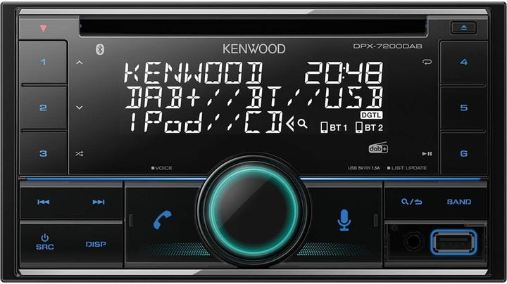 Kenwood DPX-7200DAB 2-DIN CD-Autoradio mit DAB+ und Bluetooth Freisprecheinrichtung (Alexa built-in,