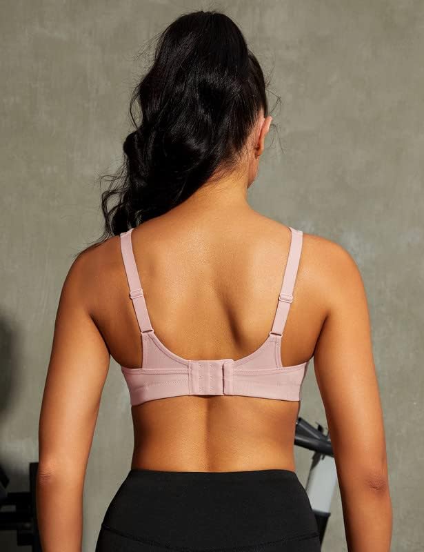 Wingslove Damen Sport BH ohne Bügel Nicht Gepolstert High Impact Bustier Halt Joggen BH 75B Rosa, 75