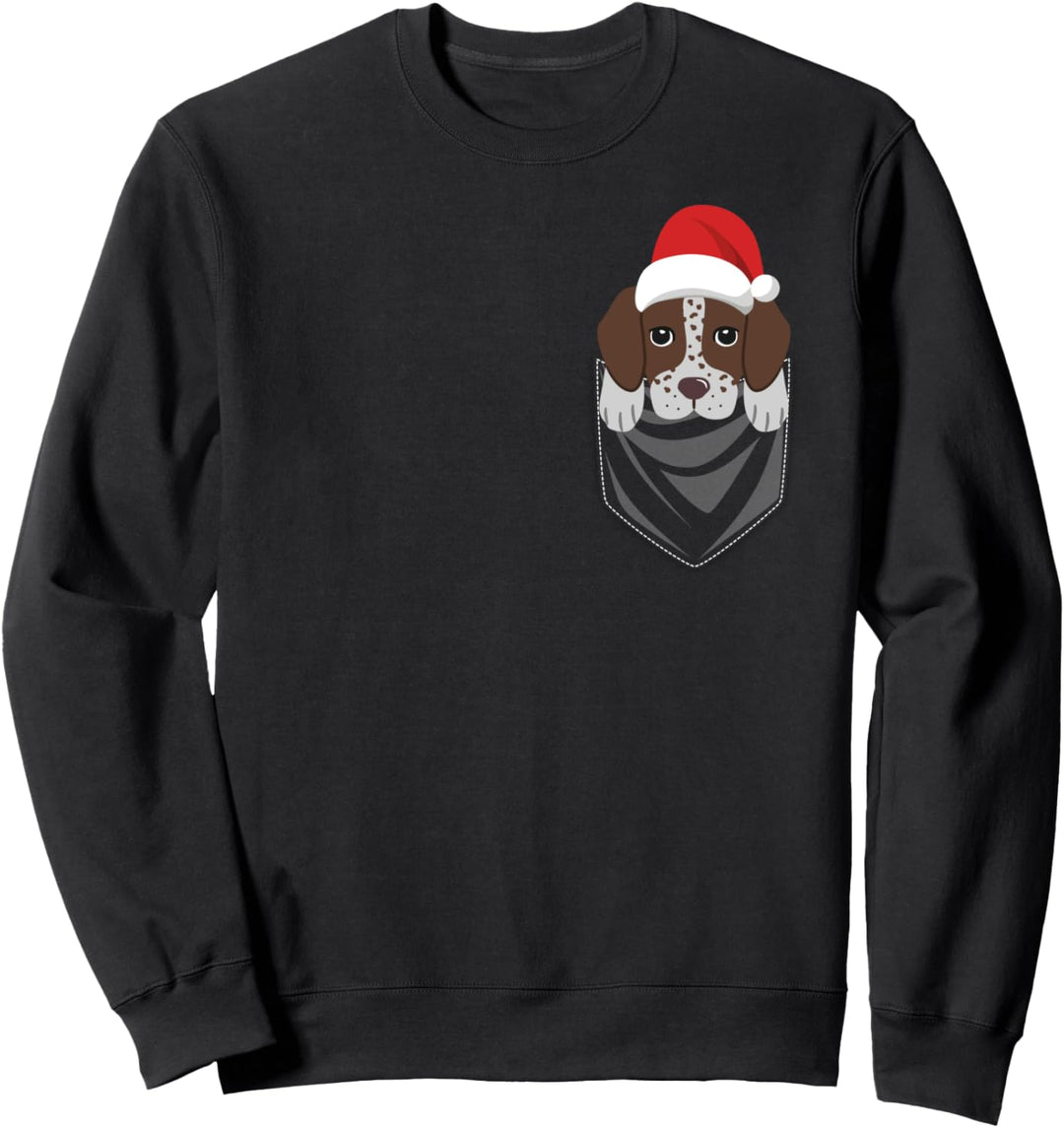 Pocket Graphic Deutsch Kurzhaar Weihnachten Hund Sweatshirt