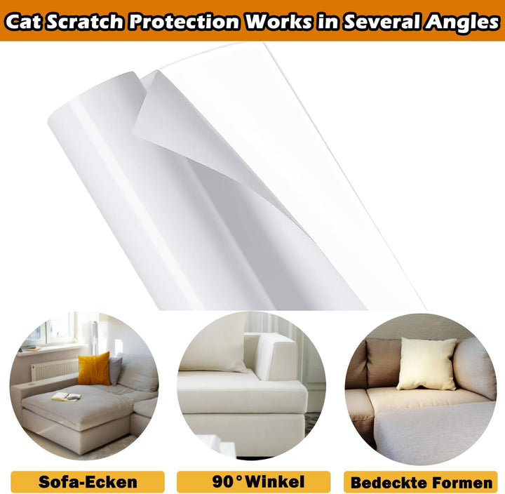 Kratzschutz Katze Tape 40cm x 3m Selbstklebend Kratzfolie Katzen Transparent Kratzfestes Sofa kratzm