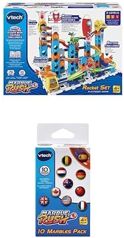 VTech Marble Rush - Rocket Set M100 E & Marble Rush - 10er-Set MarBalls – Zusätzliche Kugeln für all