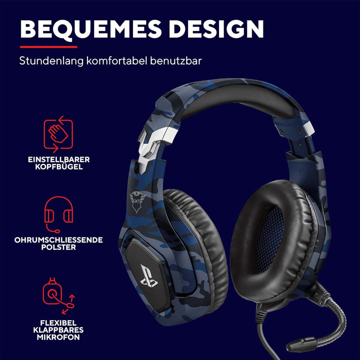 Trust Gaming Headset GXT 488 Forze-B - Offiziell Lizenziert für PlayStation - PS4 und PS5 Headset mi
