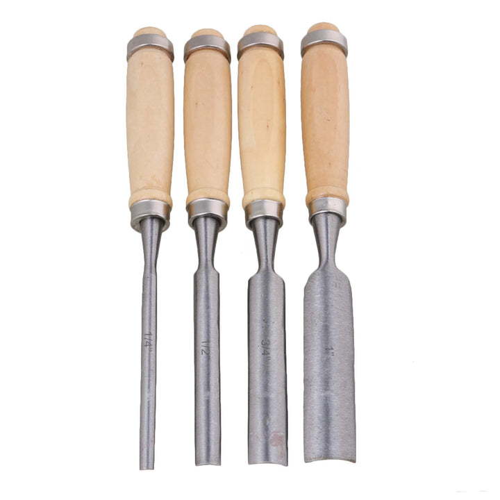 RDEXP 4 Stück Halbrunde Holzbearbeitungsbeitel Drehmeissel Holzgriff DIY Handwerk