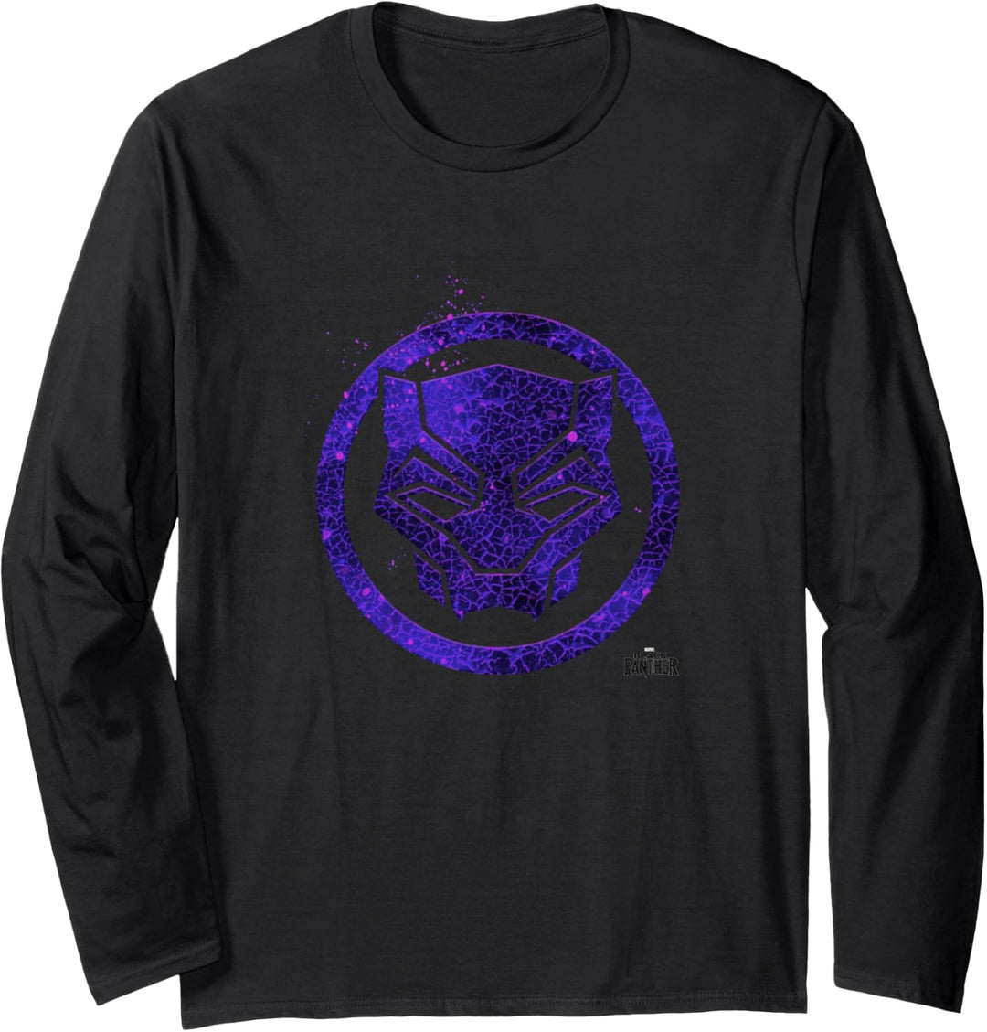 Marvel Black Panther Purple Panther Mask Circle Langarmshirt