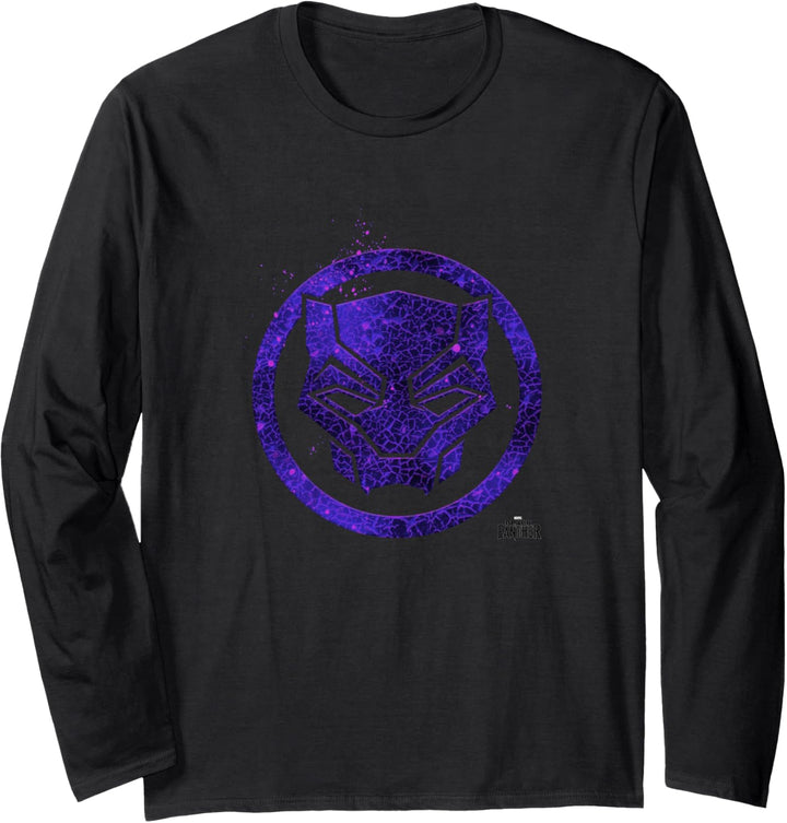 Marvel Black Panther Purple Panther Mask Circle Langarmshirt