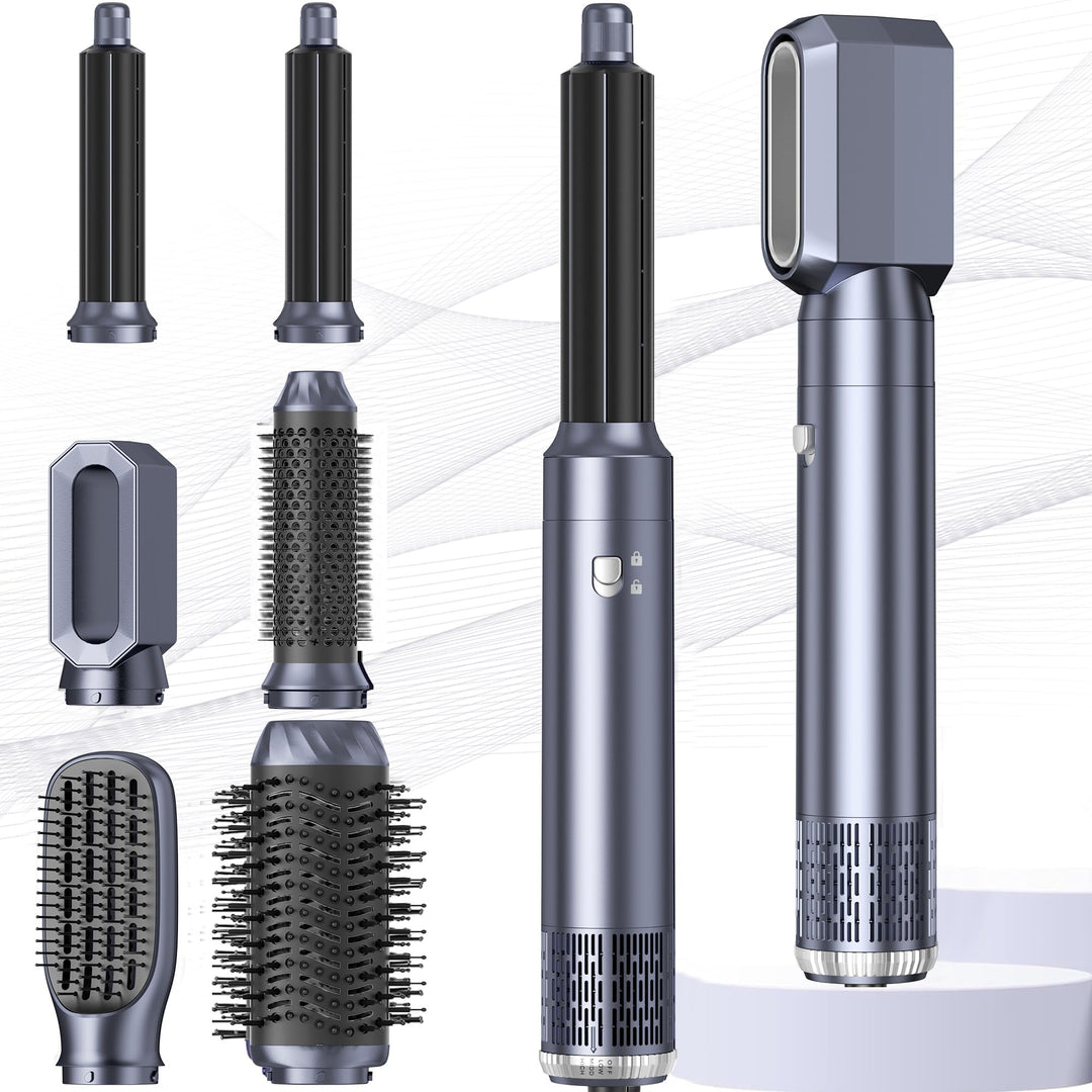MogaWave Pro Hairstyler 6 in 1 Airstyler 1000W Haartrockner, Airbrush Haarstyler mit Rundbürstenföhn