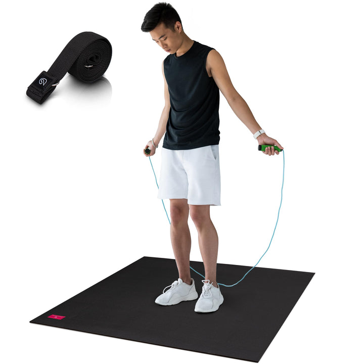 SHANTI NATION - Cardio Mat 95 - kompakte Fitnessmatte (95 x 95 cm) - inkl Tragegurt - ideal zum Seil