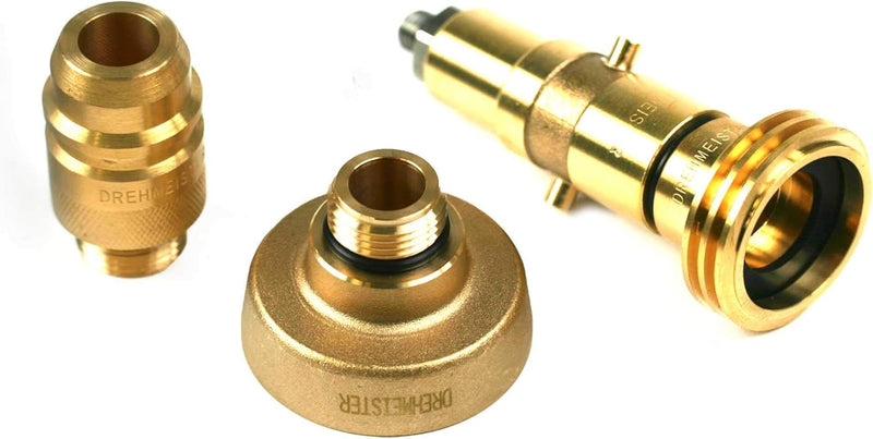 Drehmeister LPG Adapter Set M12 - extra lang - verstärkt - Tankadapter mit Etui - für Gasfahrzeuge -