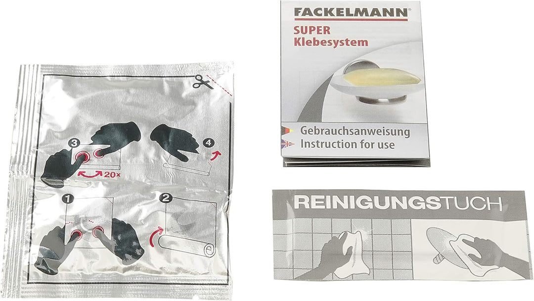 Fackelmann Klebesystem für Badaccessoires, Super-Kleber für Badzubehör, superfester Halt, rückstandl