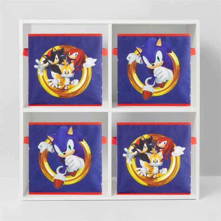 Idea Nuova Sonic the Hedgehog Aufbewahrungswürfel mit Griffen, 25,4 x 25,4 x 25,4 cm, 2 Stück, Sonic