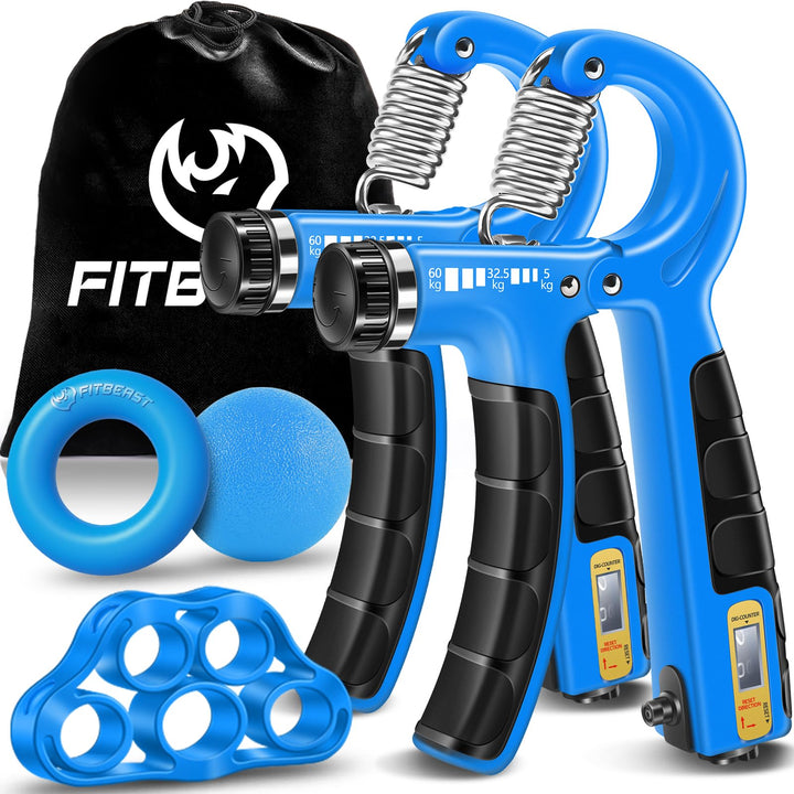 FitBeast Handtrainer Trainingsset (5-teilig), 2 Unterarmgriff Einstellbare Widerstand Handgreifer, F