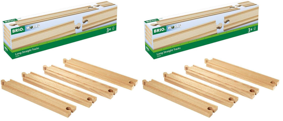 BRIO 33341000-1/1 Gerade Gleise (D) (Packung mit 2) Einheitsgrösse (Packung mit 2), Einheitsgrösse (