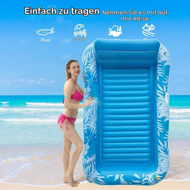 Luftmatratze Pool Erwachsene,Aufblasbar Schwimmmatratze mit Eingebautem Sprinkler,Pool Aufblasbares