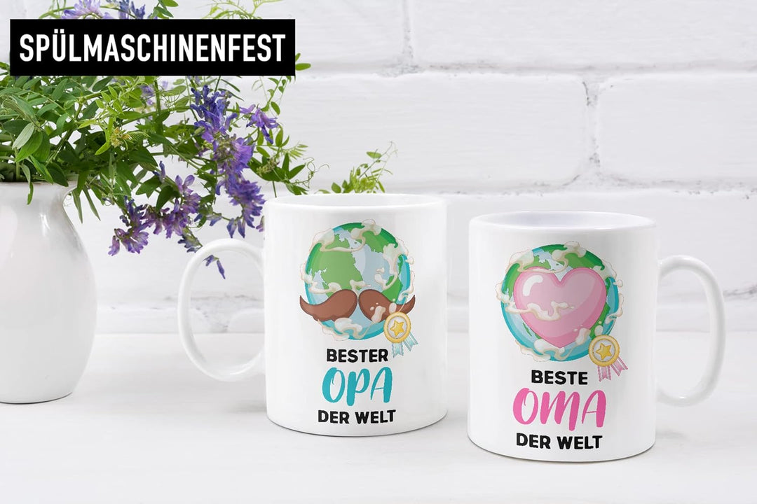 Trendation - Beste Oma und Opa Geschenk Set Tassen Weihnachten Geschenke für Grosseltern Geburtstag