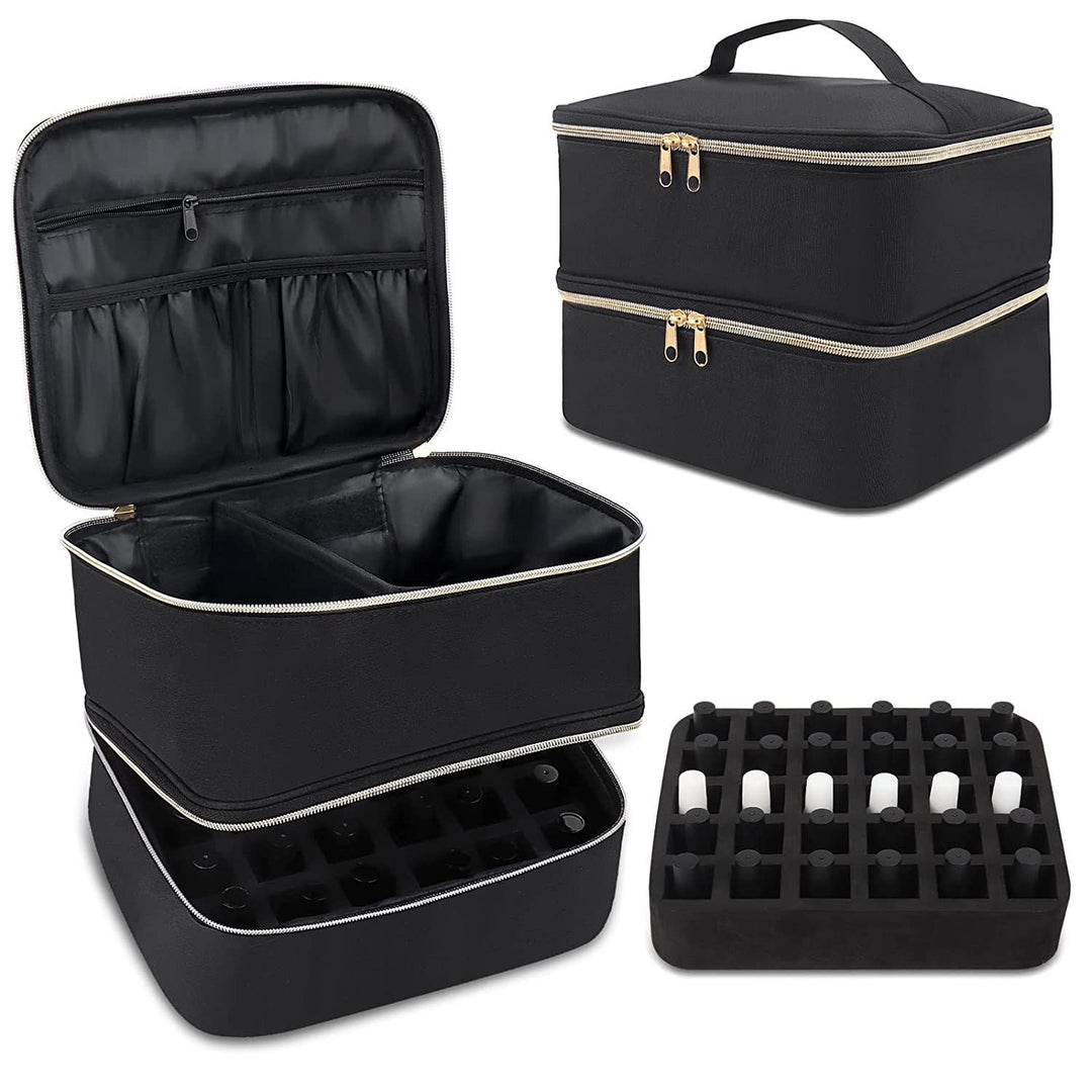 Doppelschicht Nagellack Tasche, Aufbewahrung Tasche, Wasserdicht Nagellack Organizer, Nylon Kosmetik
