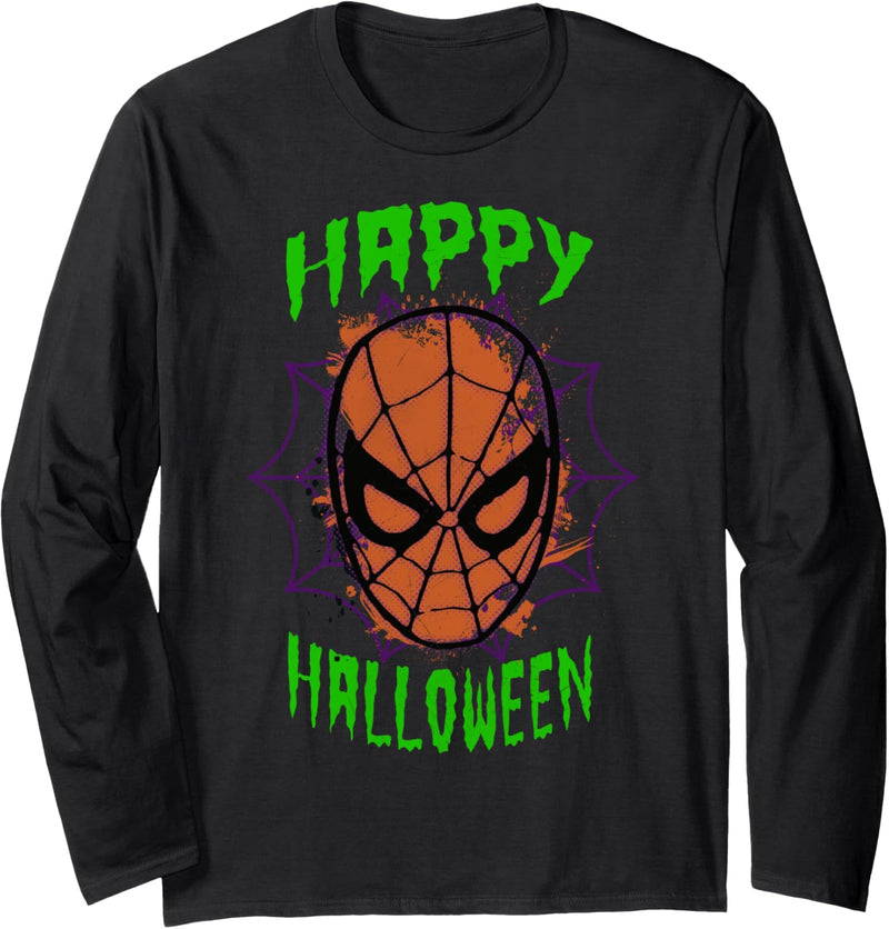 Marvel Spider-Man Mask Happy Halloween Langarmshirt