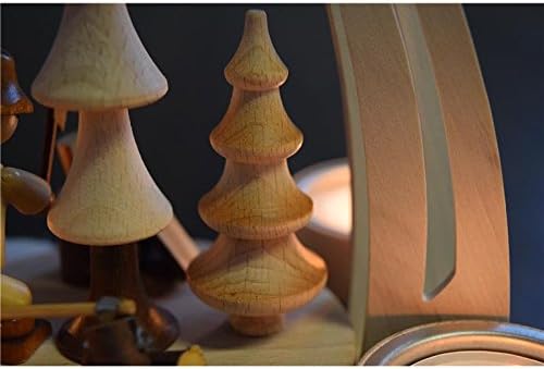 Dekohelden24 Tisch-Pyramide aus Buchenholz Waldarbeiter mit Säge, ca. 24 cm, Waldarbeiter mit Säge